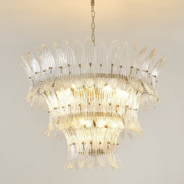 Aurora Chandelier en Verre de Murano Palmette à Niveaux - Neutralighting