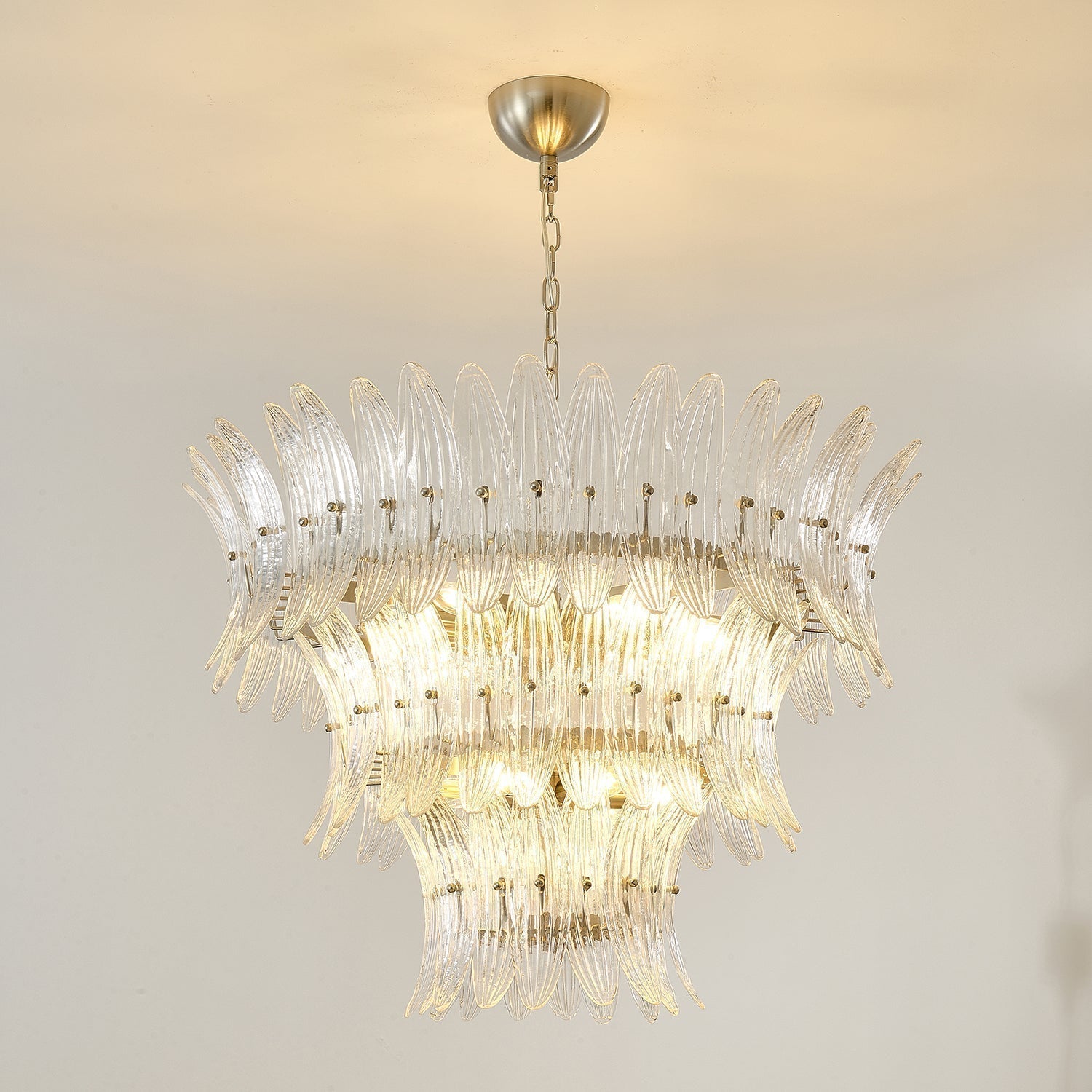 Aurora Chandelier en Verre de Murano Palmette à Niveaux - Neutralighting