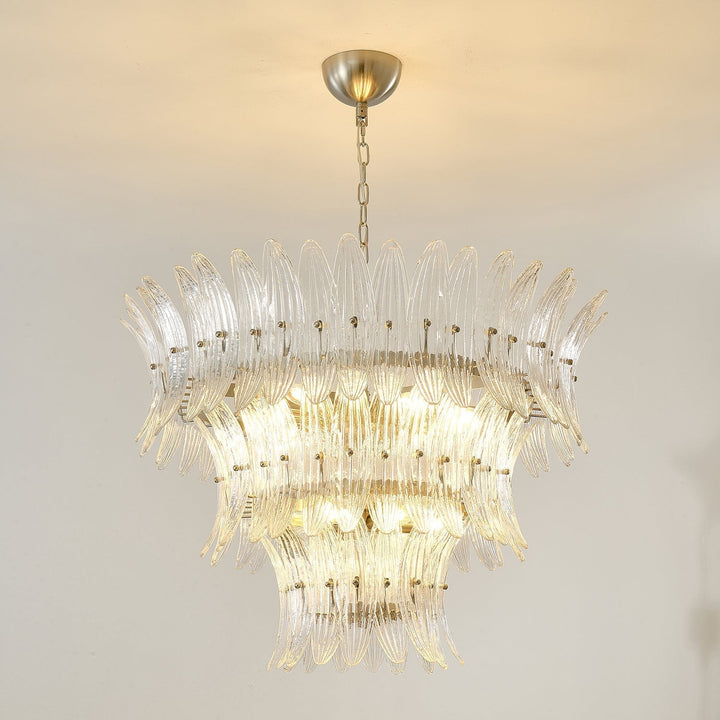 Aurora Chandelier en Verre de Murano Palmette à Niveaux - Neutralighting