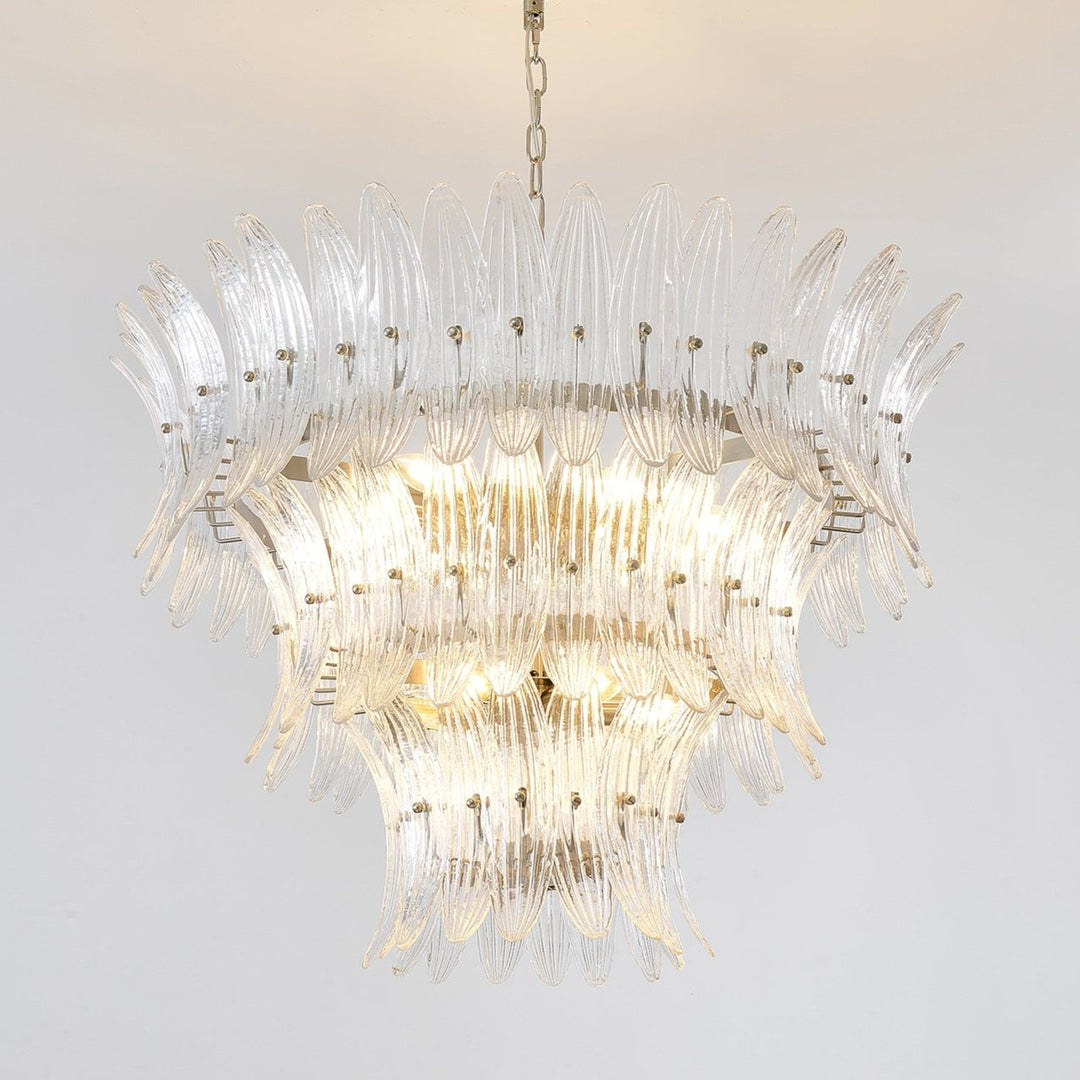 Aurora Chandelier en Verre de Murano Palmette à Niveaux - Neutralighting