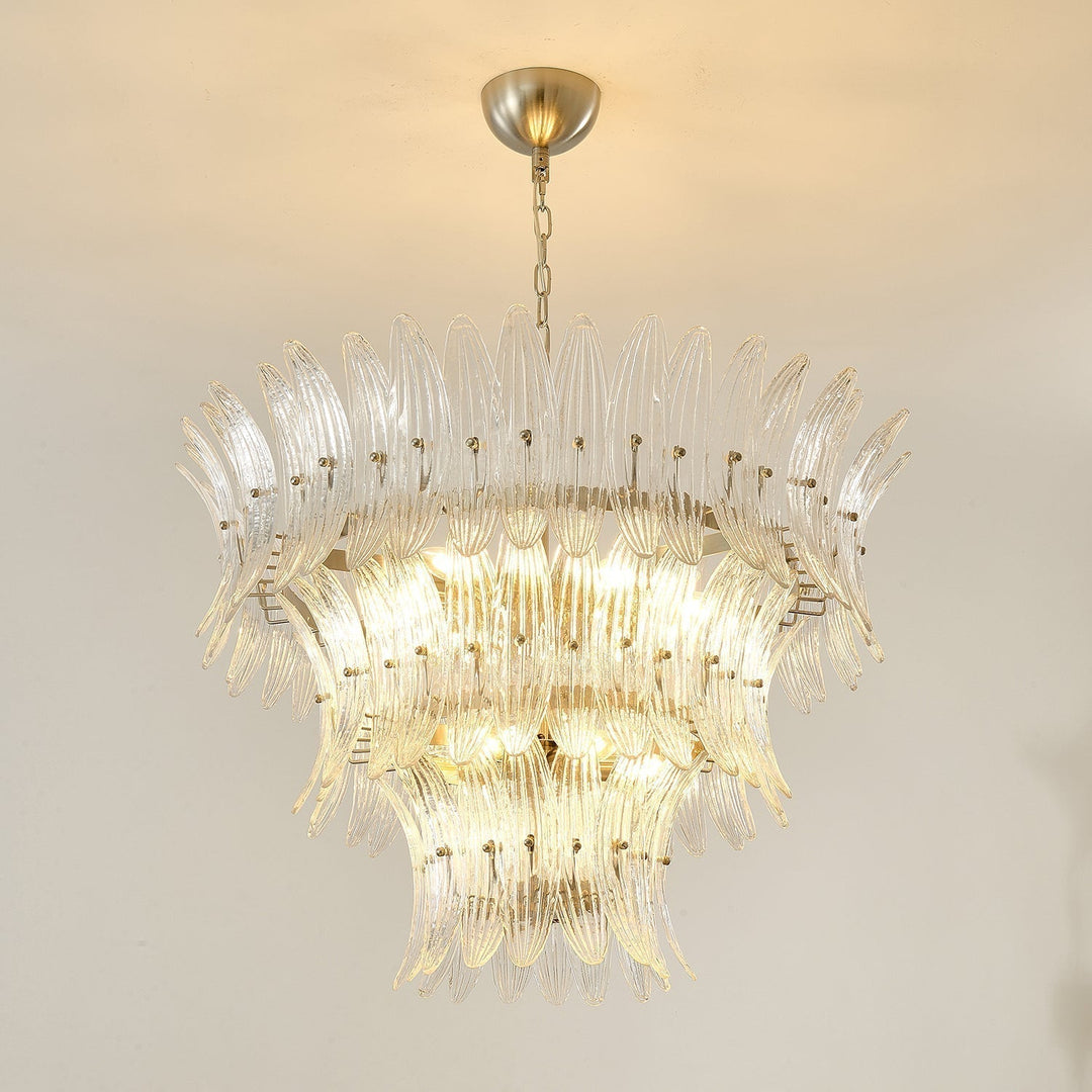 Aurora Chandelier en Verre de Murano Palmette à Niveaux - Neutralighting