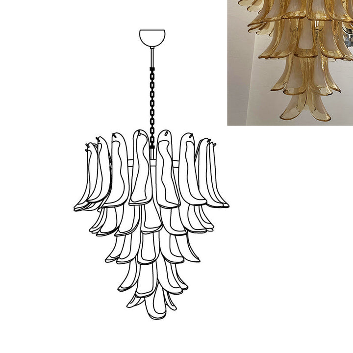 Alsorisra Lustre Postmoderne de Luxe en Verre Pétale - Neutralighting