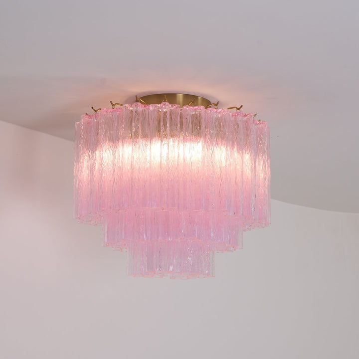 Aurora Lampe de Plafond en Verre Murano Rose Vintage - Neutralighting