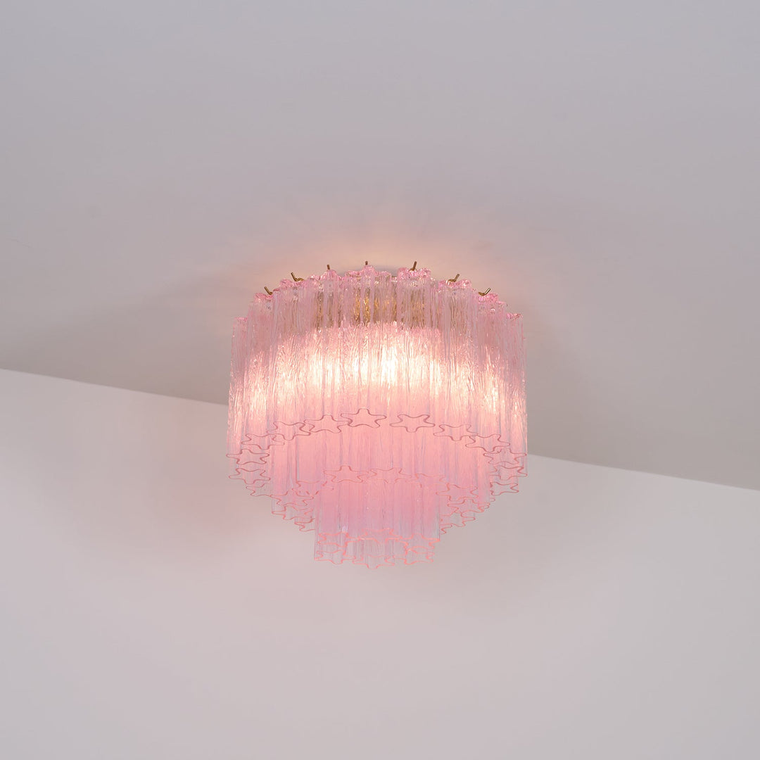Aurora Lampe de Plafond en Verre Murano Rose Vintage - Neutralighting