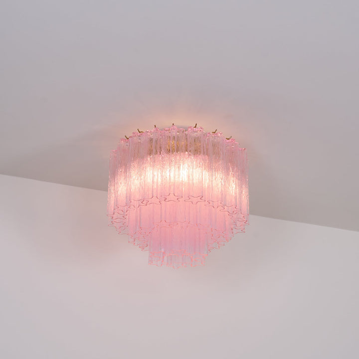 Aurora Lampe de Plafond en Verre Murano Rose Vintage - Neutralighting
