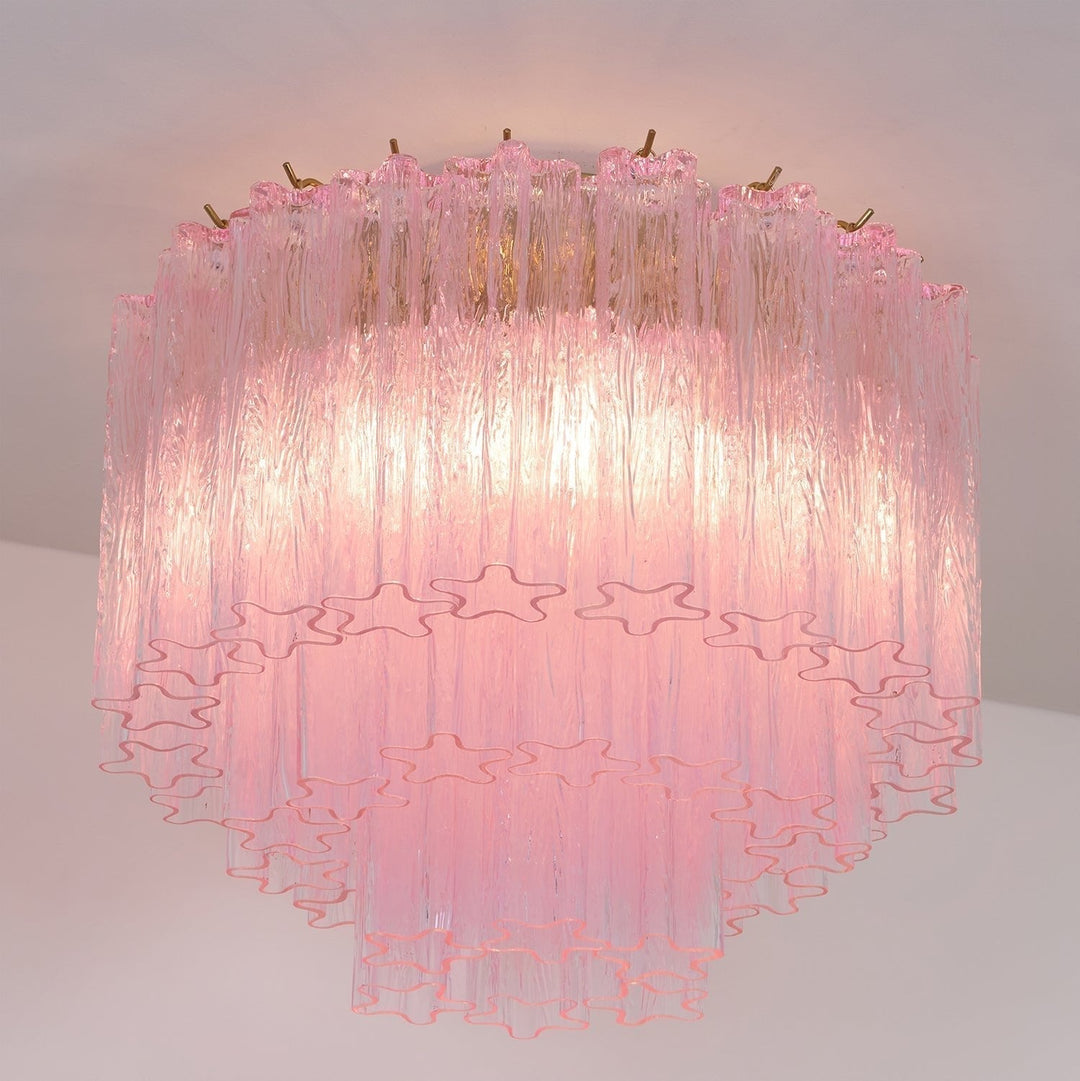 Aurora Lampe de Plafond en Verre Murano Rose Vintage - Neutralighting