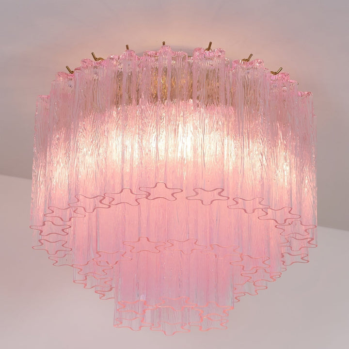 Aurora Lampe de Plafond en Verre Murano Rose Vintage - Neutralighting