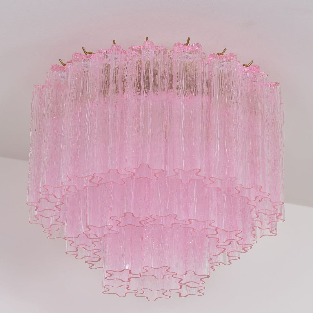 Aurora Lampe de Plafond en Verre Murano Rose Vintage - Neutralighting