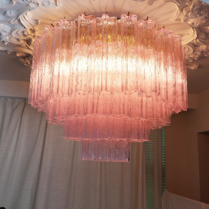 Aurora Lampe de Plafond en Verre Murano Rose Vintage - Neutralighting