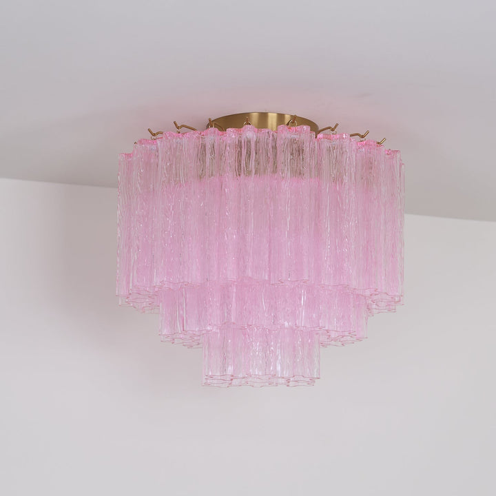 Aurora Lampe de Plafond en Verre Murano Rose Vintage - Neutralighting