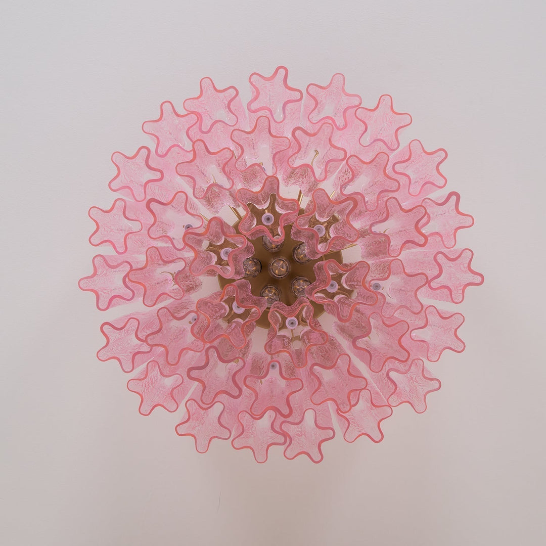 Aurora Lampe de Plafond en Verre Murano Rose Vintage - Neutralighting