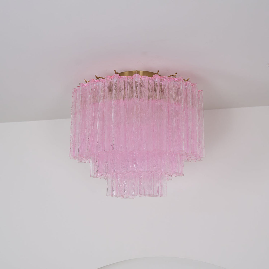 Aurora Lampe de Plafond en Verre Murano Rose Vintage - Neutralighting