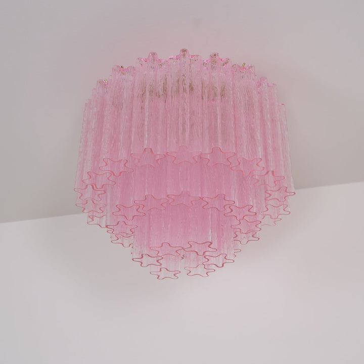 Aurora Lampe de Plafond en Verre Murano Rose Vintage - Neutralighting