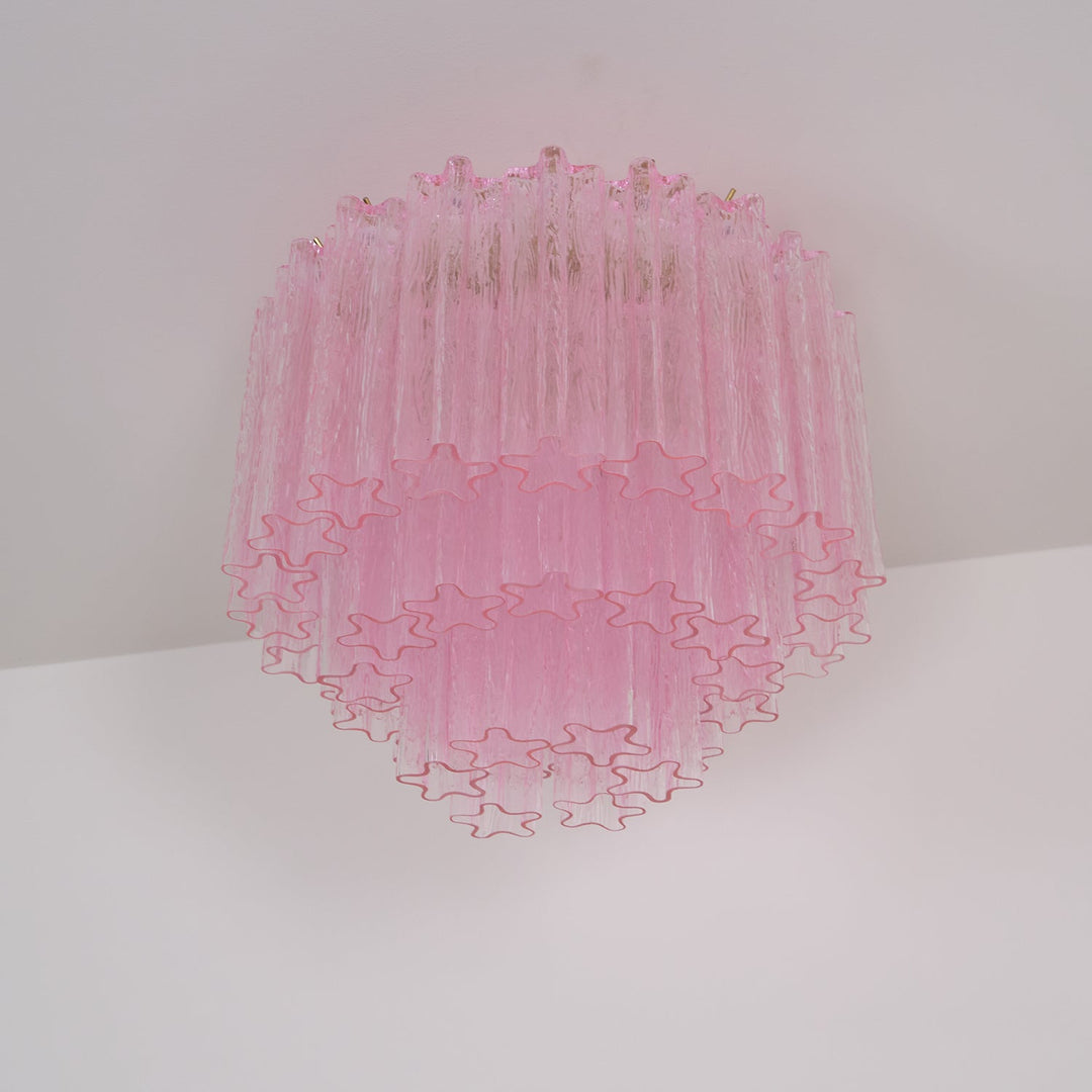 Aurora Lampe de Plafond en Verre Murano Rose Vintage - Neutralighting