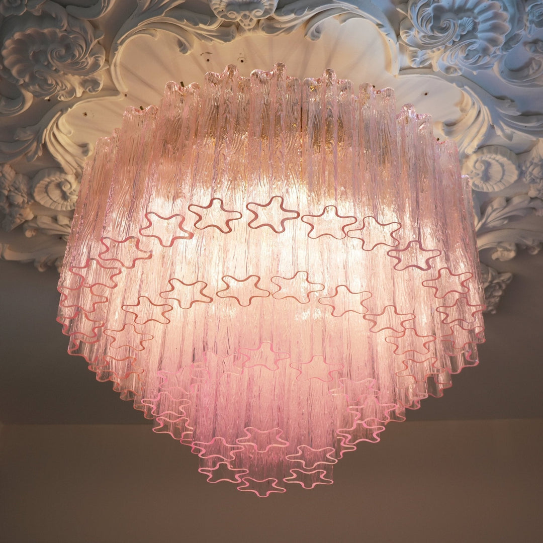 Aurora Lampe de Plafond en Verre Murano Rose Vintage - Neutralighting