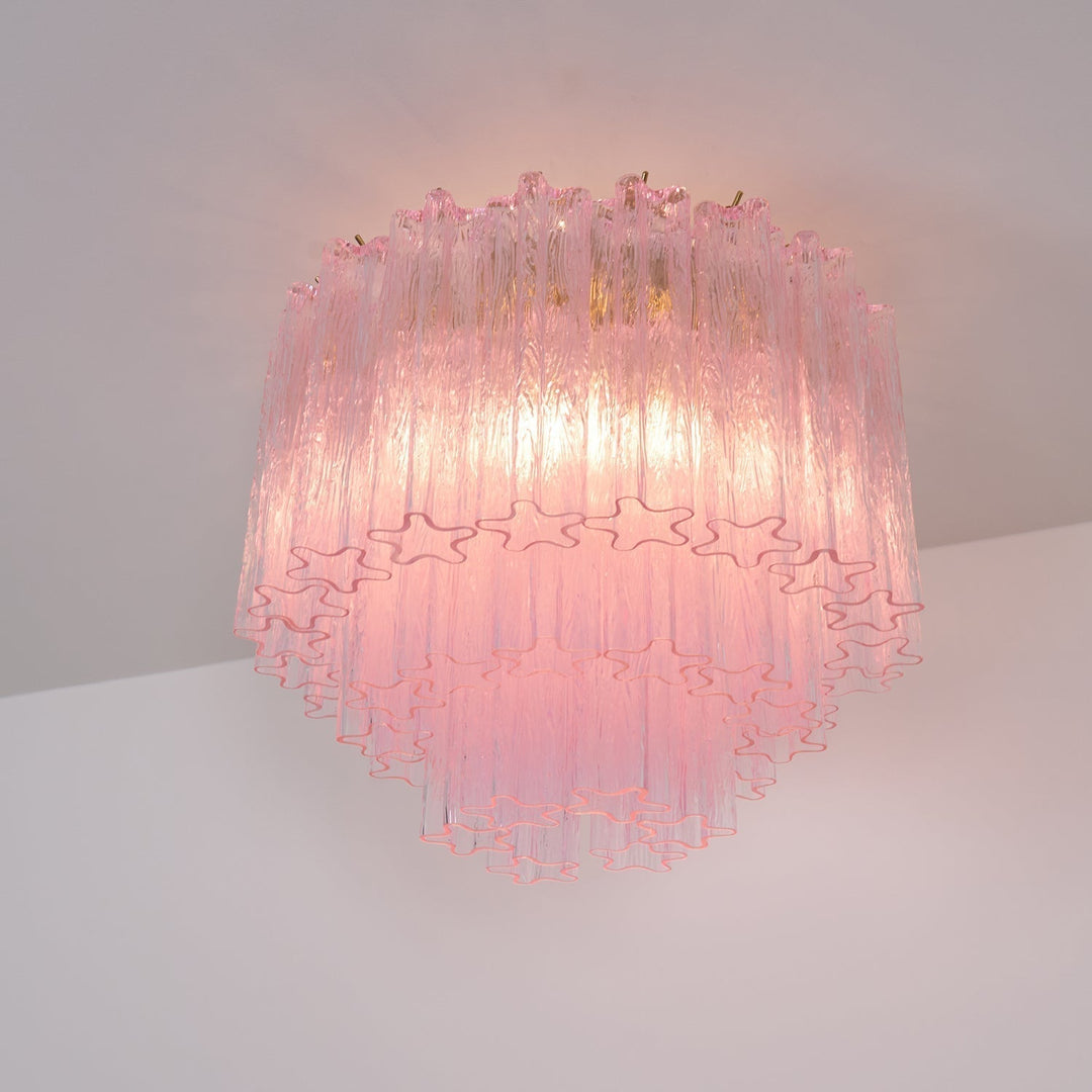 Aurora Lampe de Plafond en Verre Murano Rose Vintage - Neutralighting