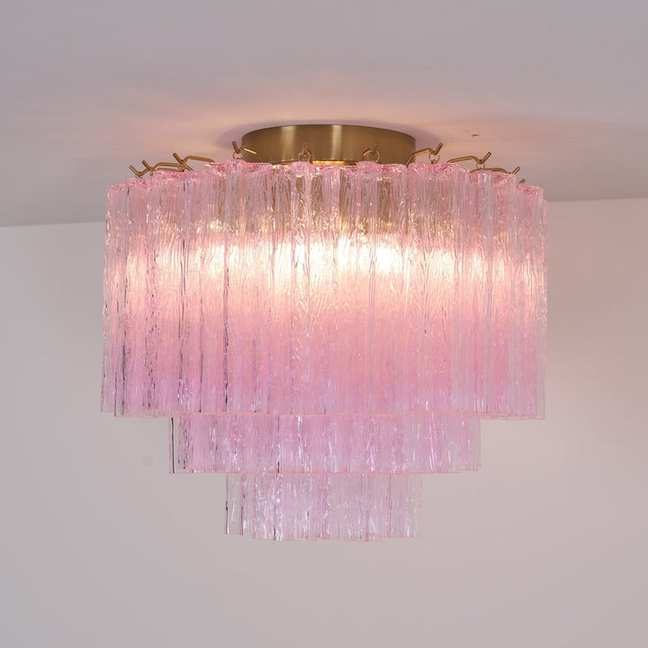 Aurora Lampe de Plafond en Verre Murano Rose Vintage - Neutralighting