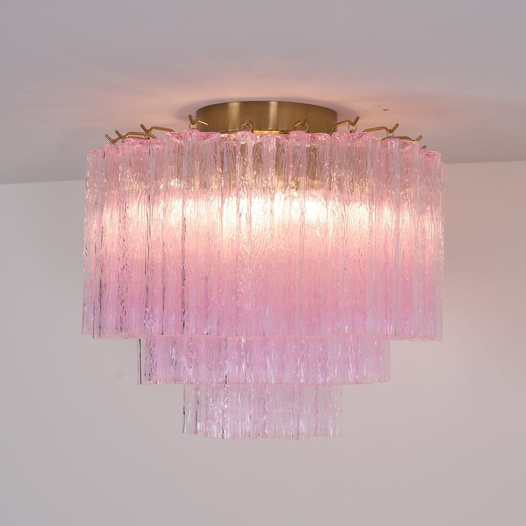 Aurora Lampe de Plafond en Verre Murano Rose Vintage - Neutralighting