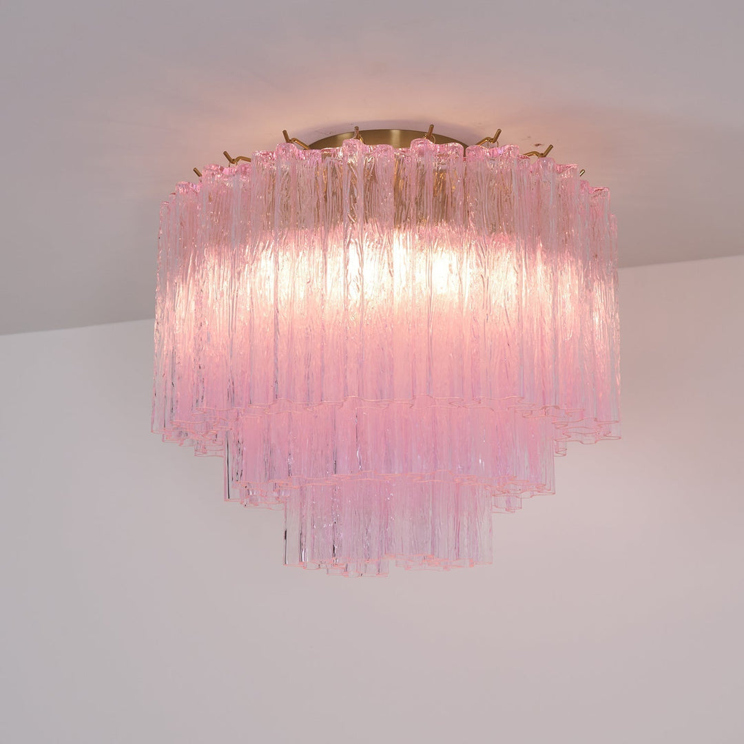 Aurora Lampe de Plafond en Verre Murano Rose Vintage - Neutralighting