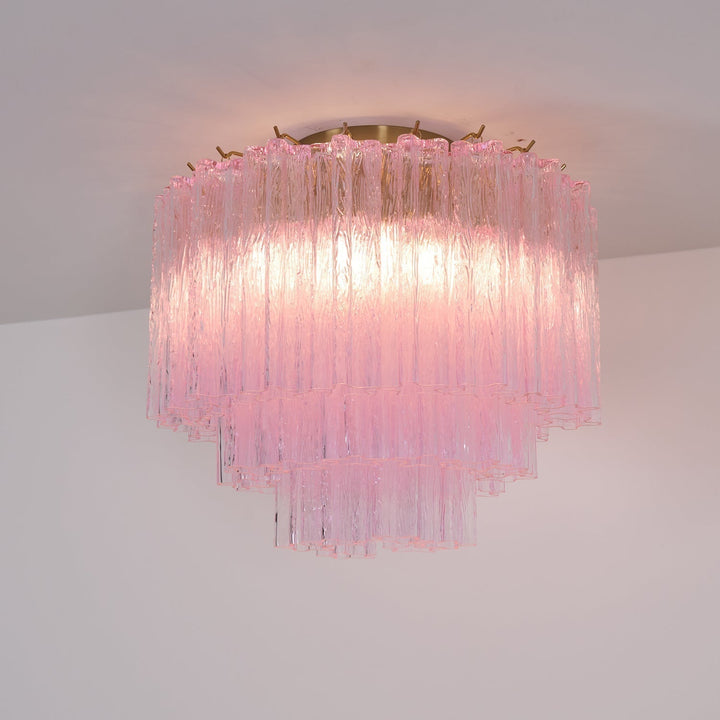 Aurora Lampe de Plafond en Verre Murano Rose Vintage - Neutralighting