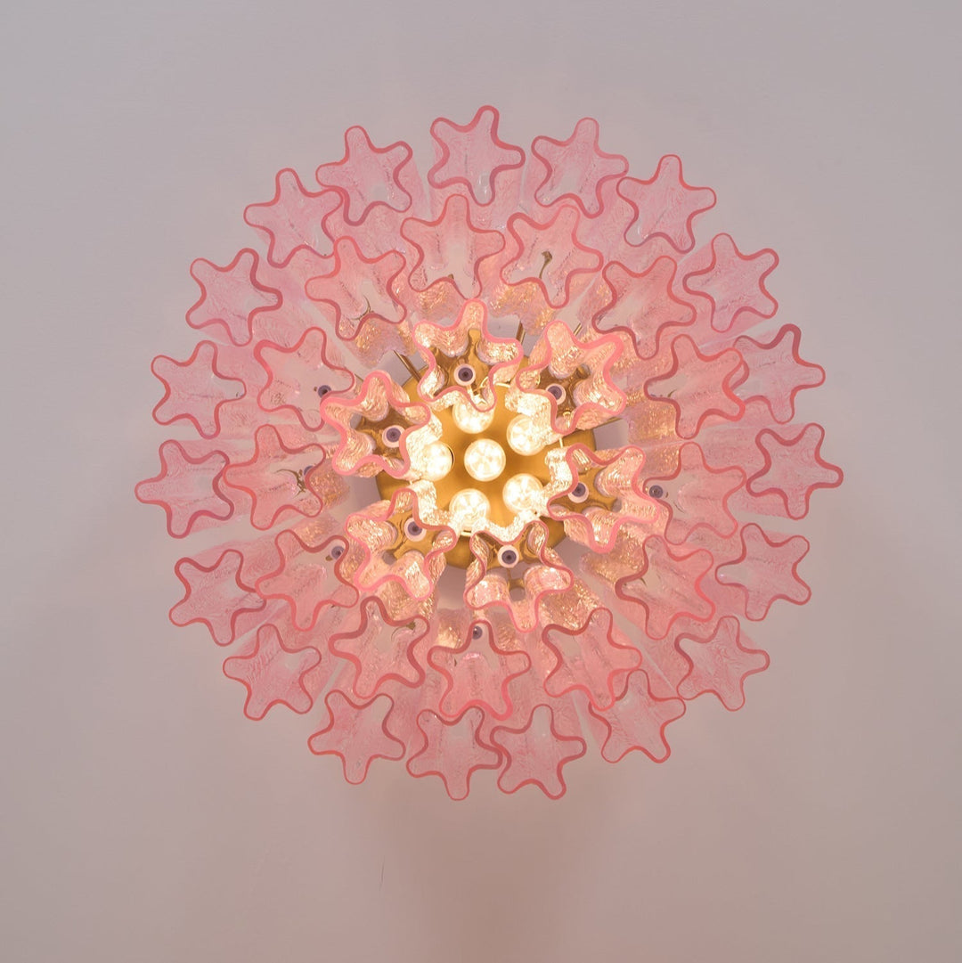 Aurora Lampe de Plafond en Verre Murano Rose Vintage - Neutralighting