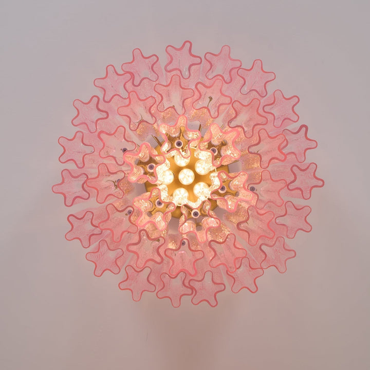 Aurora Lampe de Plafond en Verre Murano Rose Vintage - Neutralighting