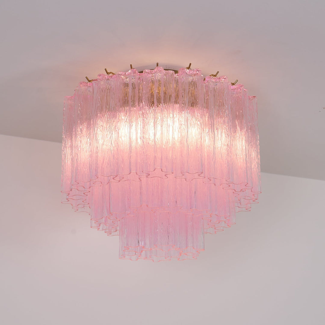 Aurora Lampe de Plafond en Verre Murano Rose Vintage - Neutralighting