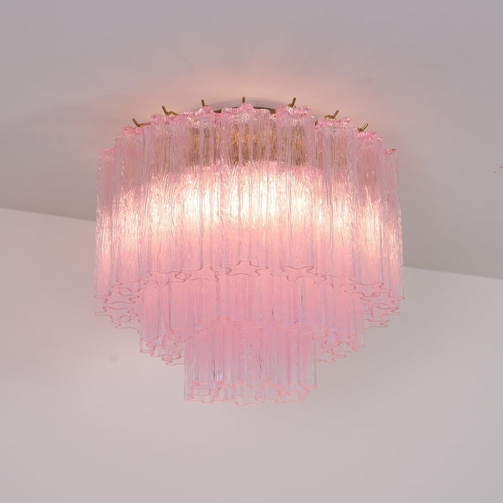 Aurora Lampe de Plafond en Verre Murano Rose Vintage - Neutralighting