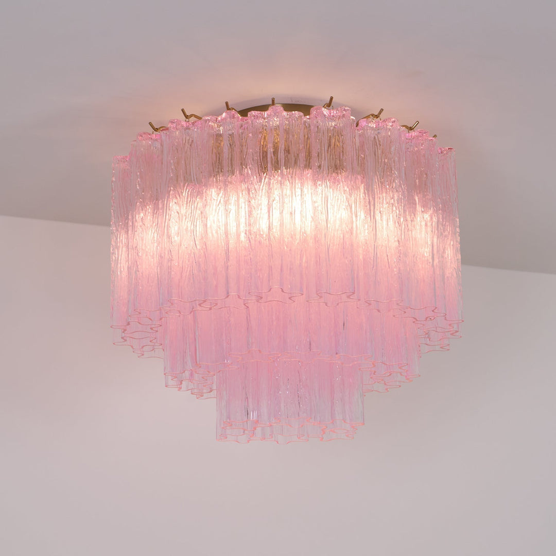 Aurora Lampe de Plafond en Verre Murano Rose Vintage - Neutralighting