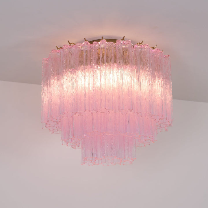 Aurora Lampe de Plafond en Verre Murano Rose Vintage - Neutralighting