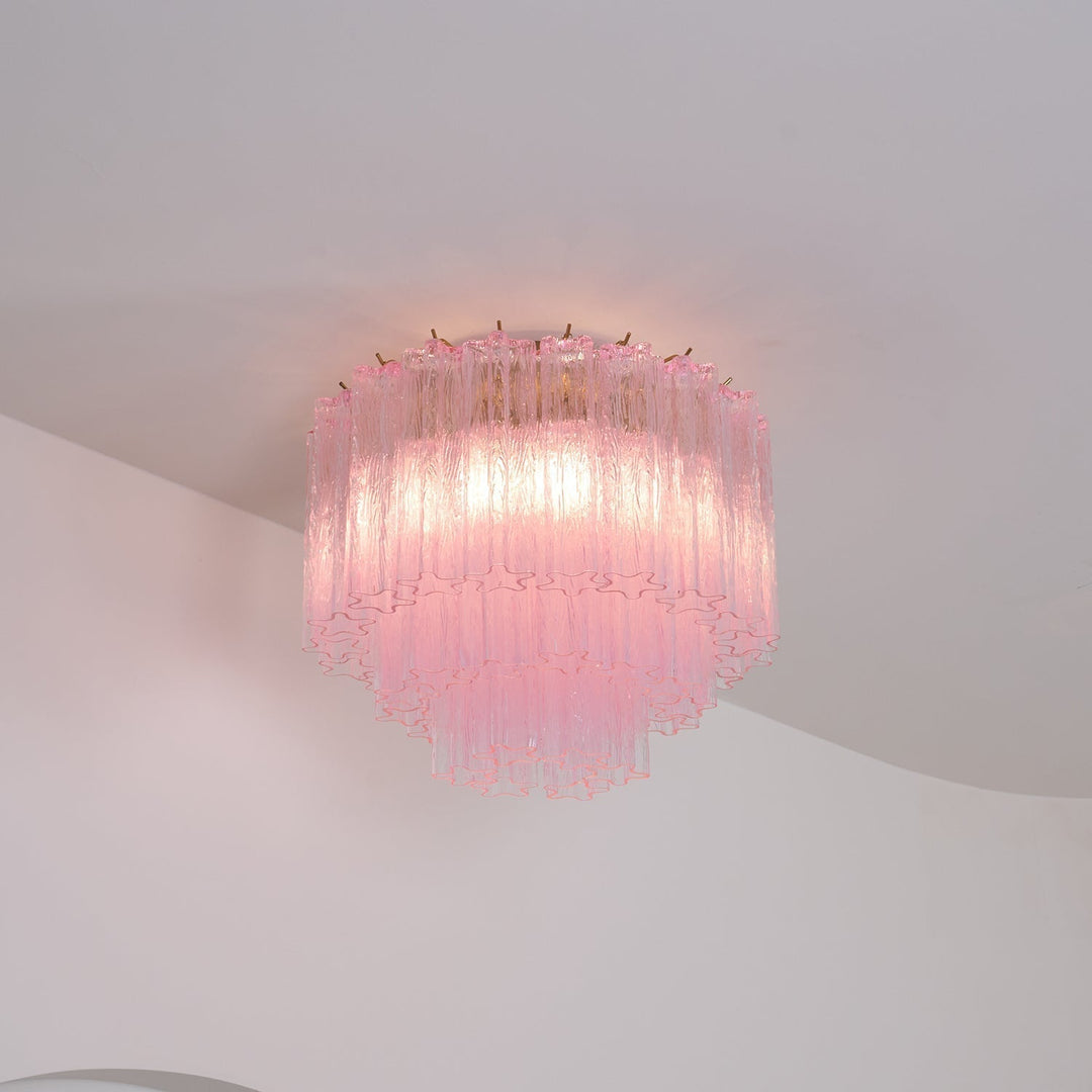Aurora Lampe de Plafond en Verre Murano Rose Vintage - Neutralighting