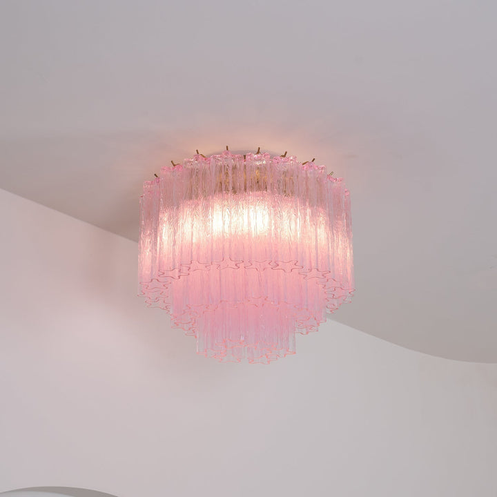 Aurora Lampe de Plafond en Verre Murano Rose Vintage - Neutralighting