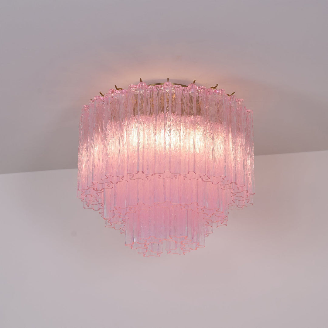 Aurora Lampe de Plafond en Verre Murano Rose Vintage - Neutralighting