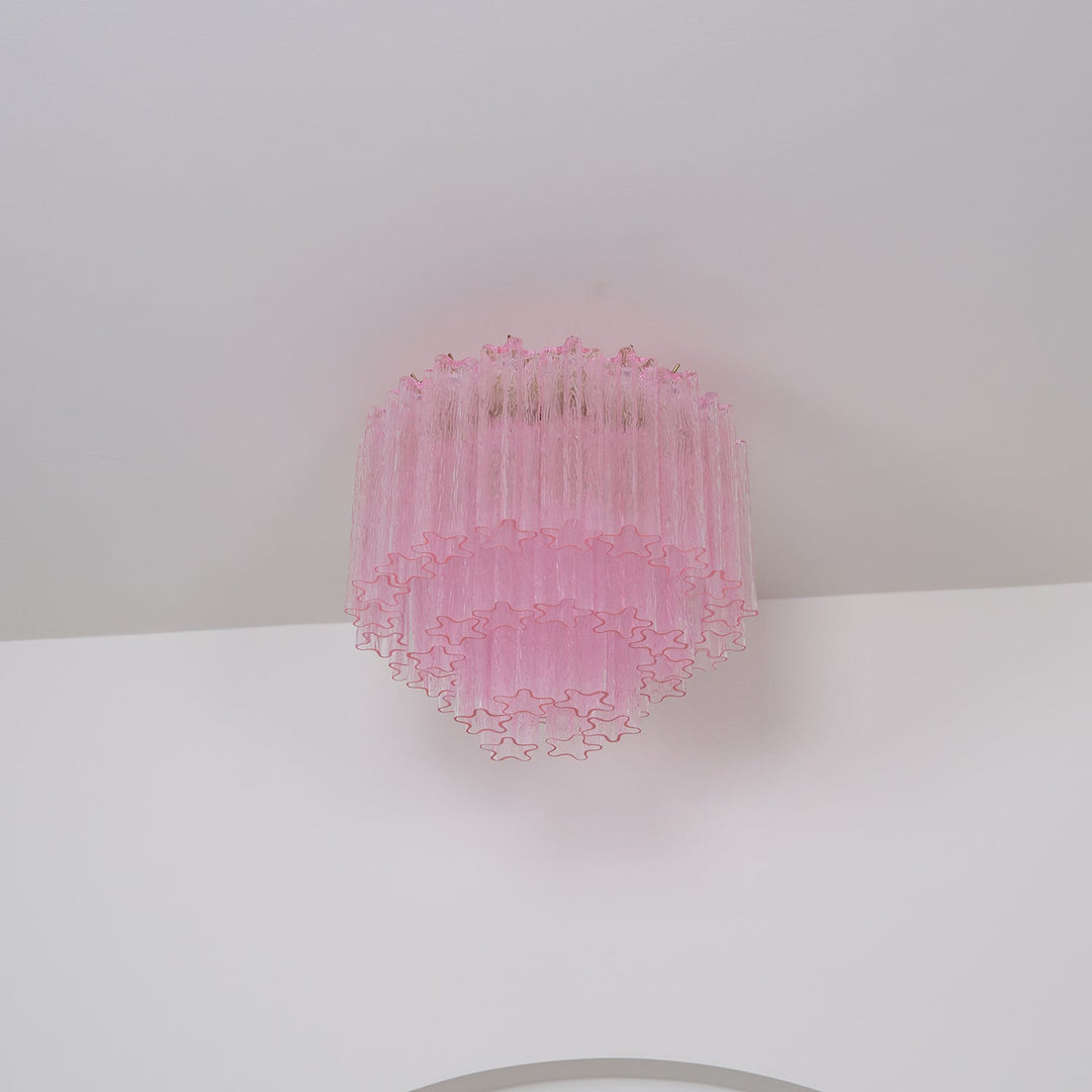 Aurora Lampe de Plafond en Verre Murano Rose Vintage - Neutralighting