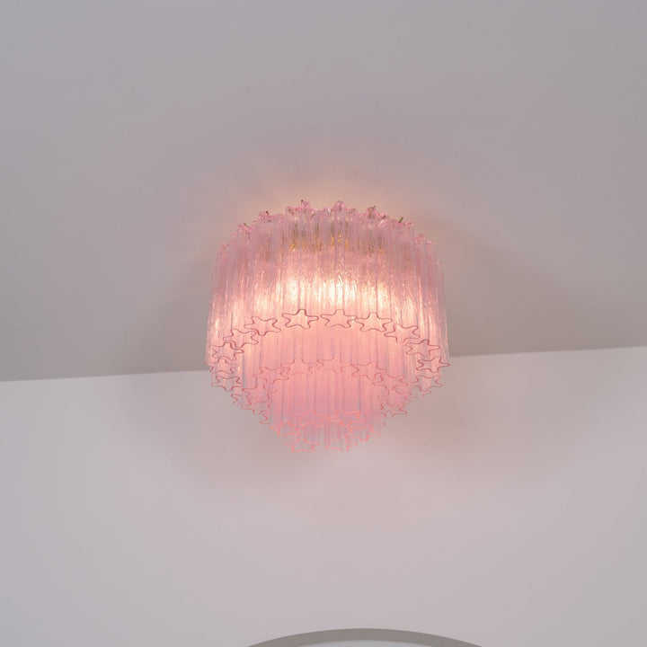 Aurora Lampe de Plafond en Verre Murano Rose Vintage - Neutralighting