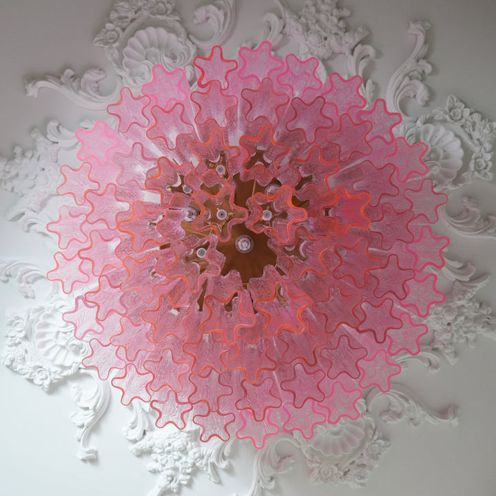 Aurora Lampe de Plafond en Verre Murano Rose Vintage - Neutralighting