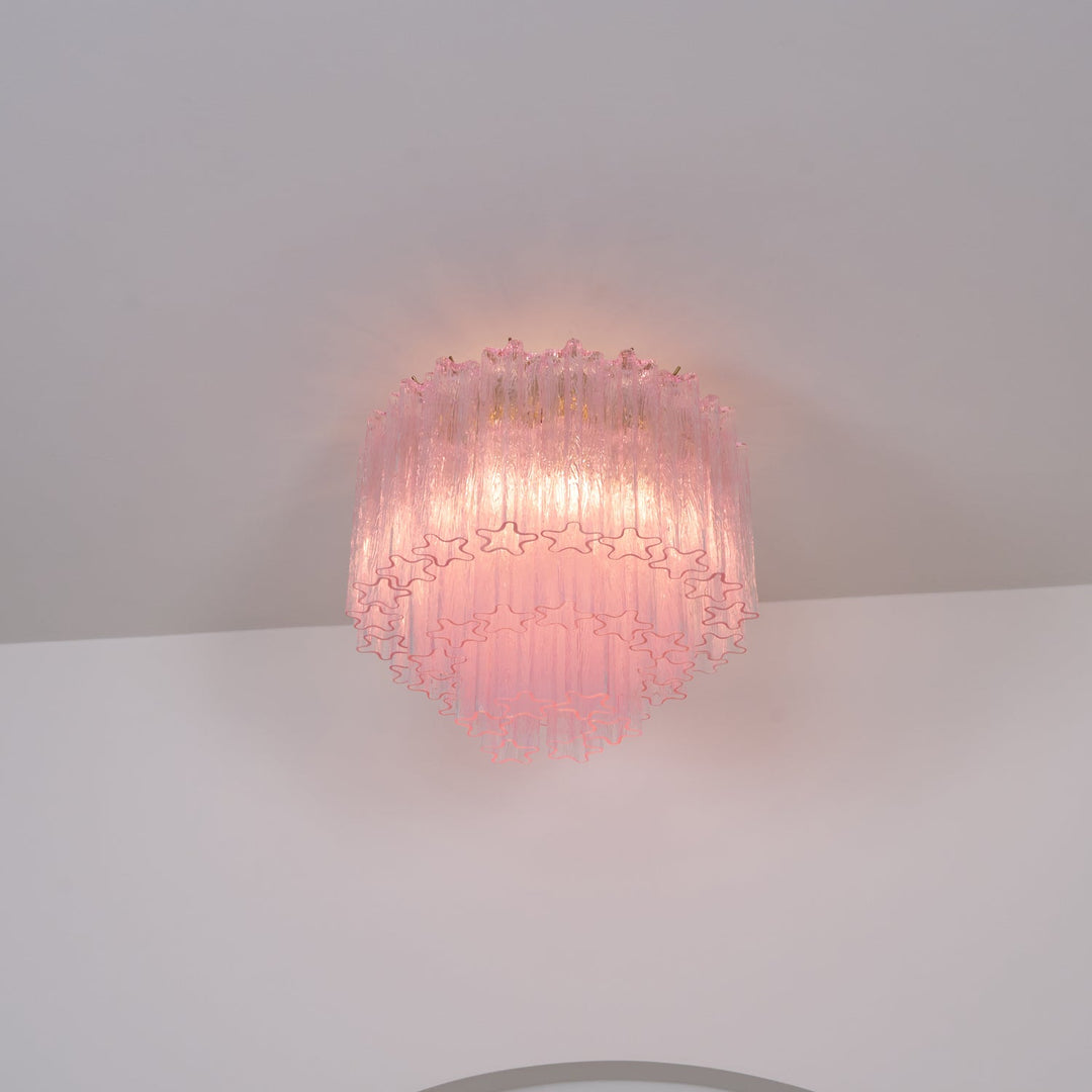 Aurora Lampe de Plafond en Verre Murano Rose Vintage - Neutralighting