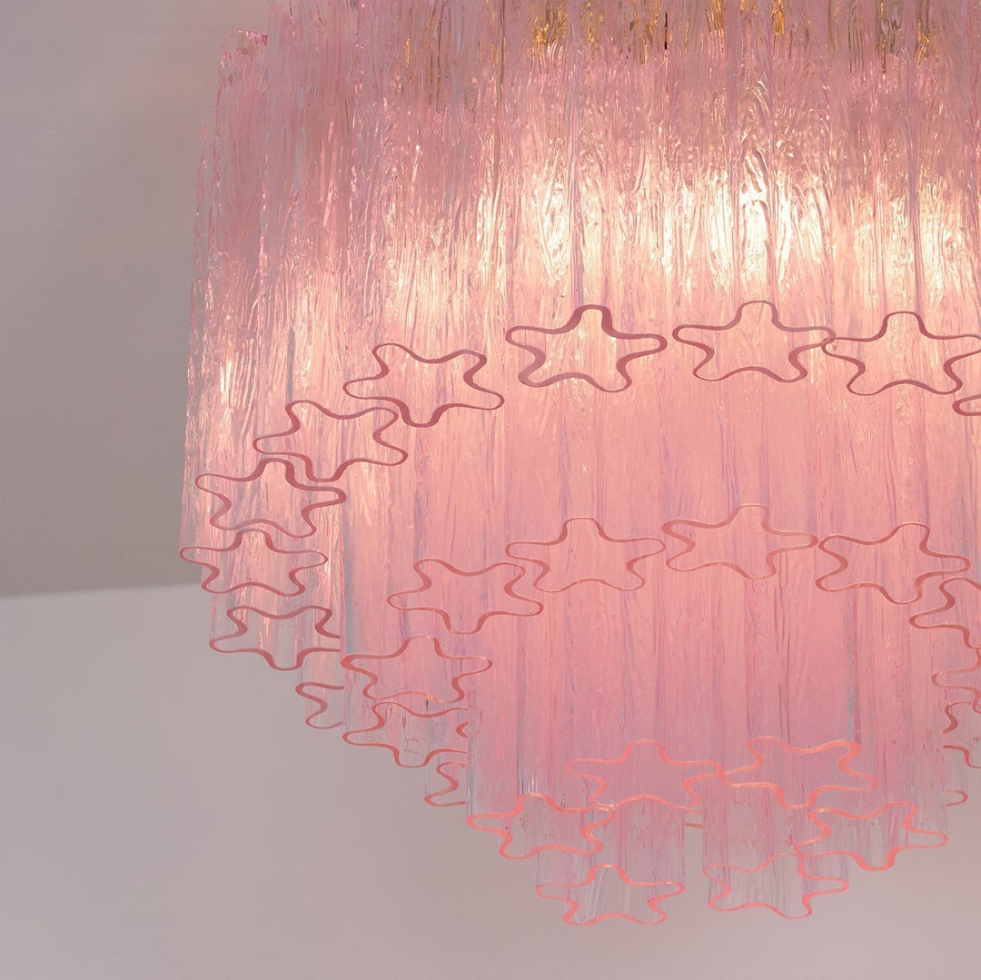 Aurora Lampe de Plafond en Verre Murano Rose Vintage - Neutralighting