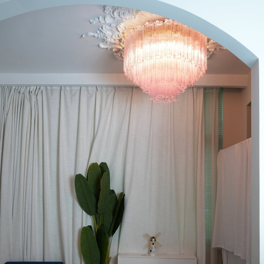 Aurora Lampe de Plafond en Verre Murano Rose Vintage - Neutralighting