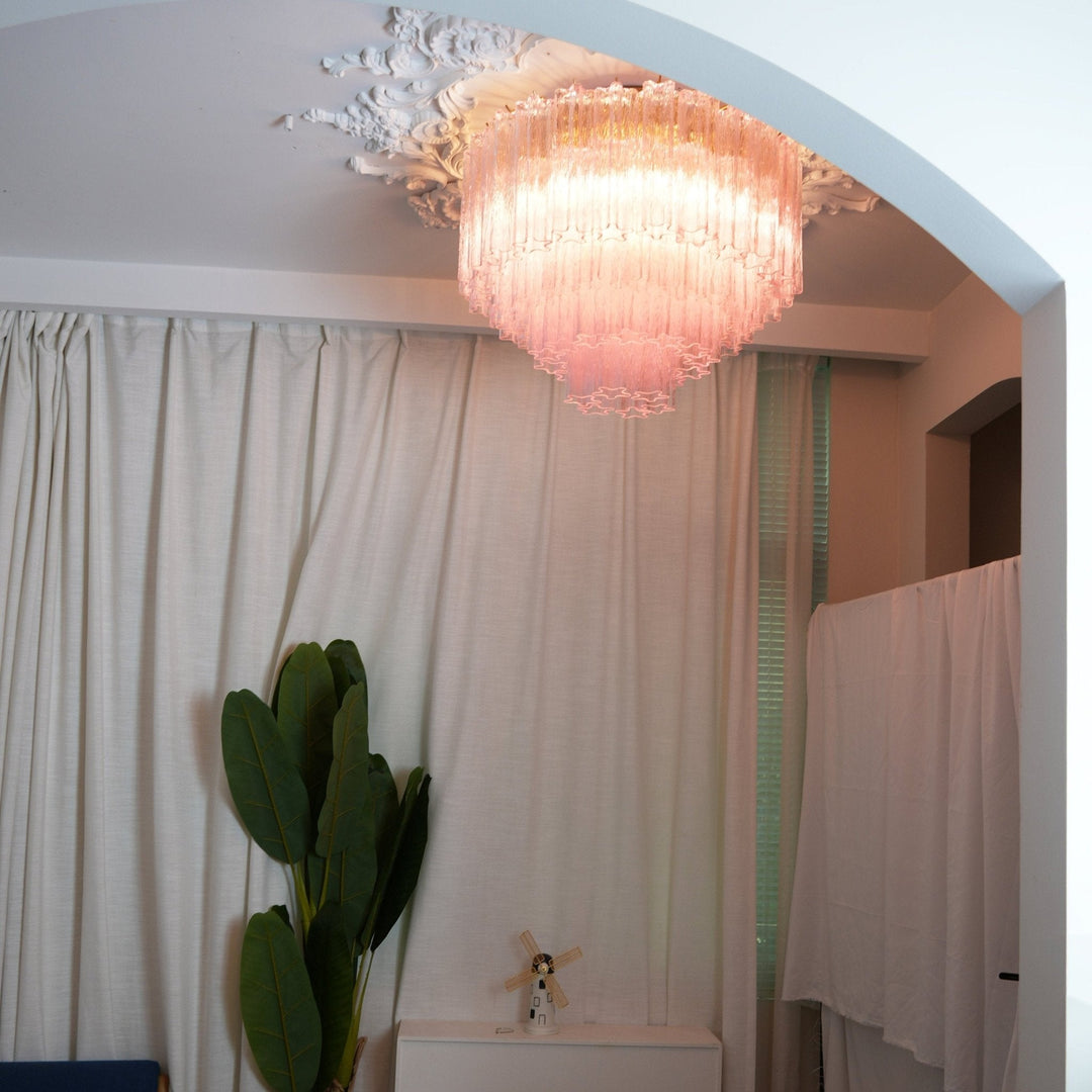Aurora Lampe de Plafond en Verre Murano Rose Vintage - Neutralighting