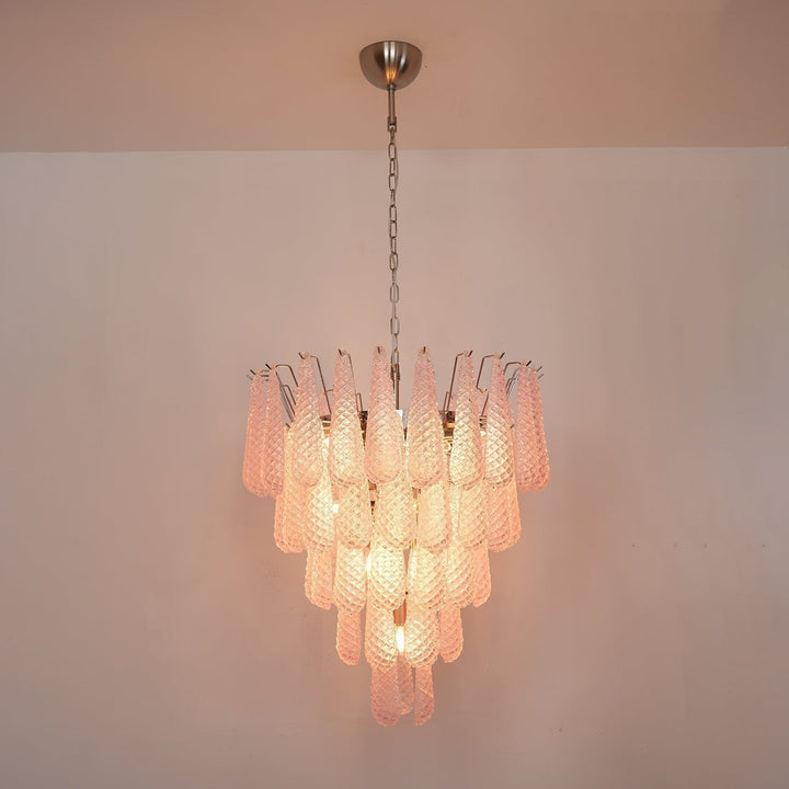 Aurora Chandelier en Verre Rose Luxe - Neutralighting