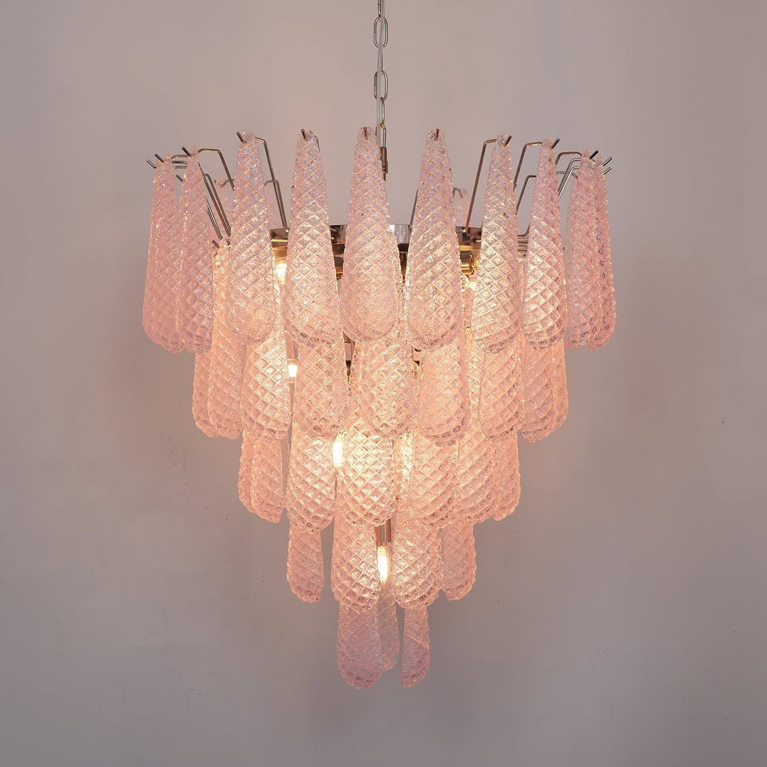 Aurora Chandelier en Verre Rose Luxe - Neutralighting