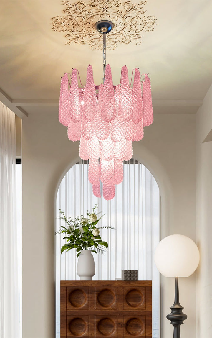 Aurora Chandelier en Verre Rose Luxe - Neutralighting