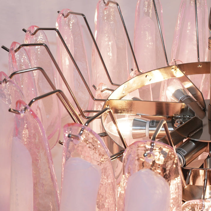 Aurora Chandelier Pétales en Verre de Murano Rose Cascade - Neutralighting