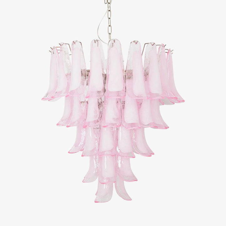 Aurora Chandelier Pétales en Verre de Murano Rose Cascade - Neutralighting
