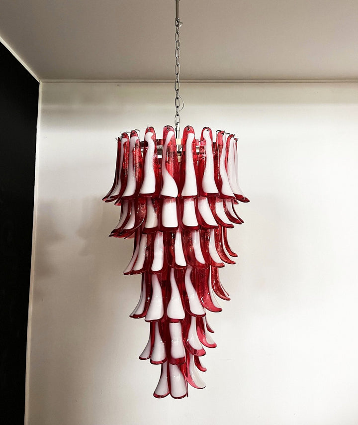 Aurora Chandelier en Verre de Murano Rouge et Blanc - Neutralighting