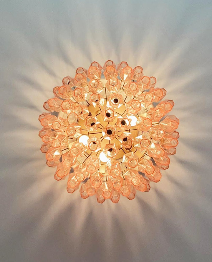 Aurora Plafonnier Rose Losange Verre Superposé Vintage Élégance - Neutralighting