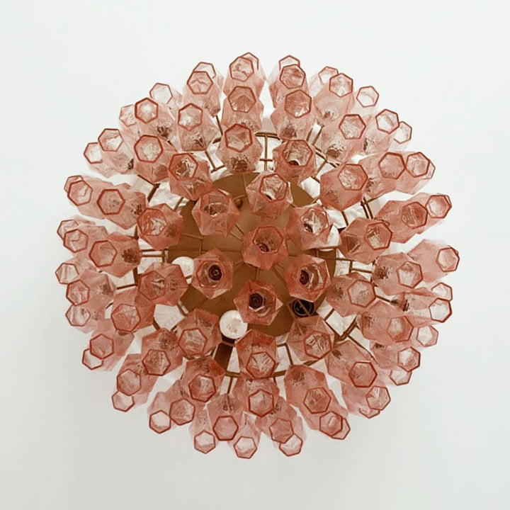 Aurora Plafonnier Rose Losange Verre Superposé Vintage Élégance - Neutralighting