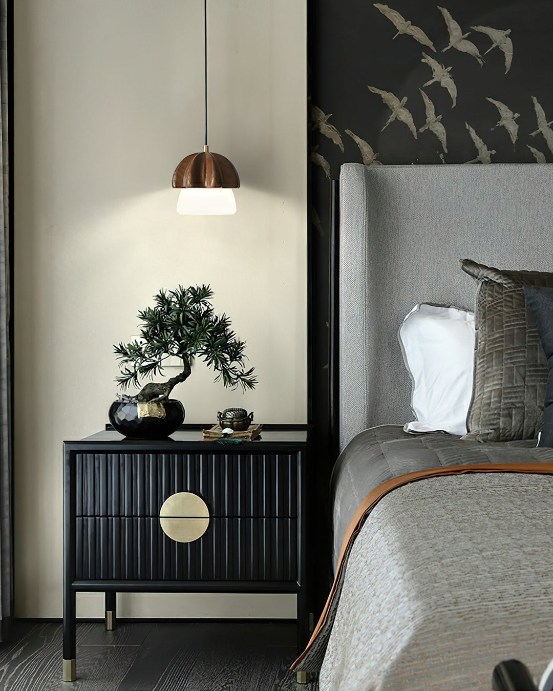 Lustra Suspension Champignon Cluster Bois &amp; Verre - Neutralighting