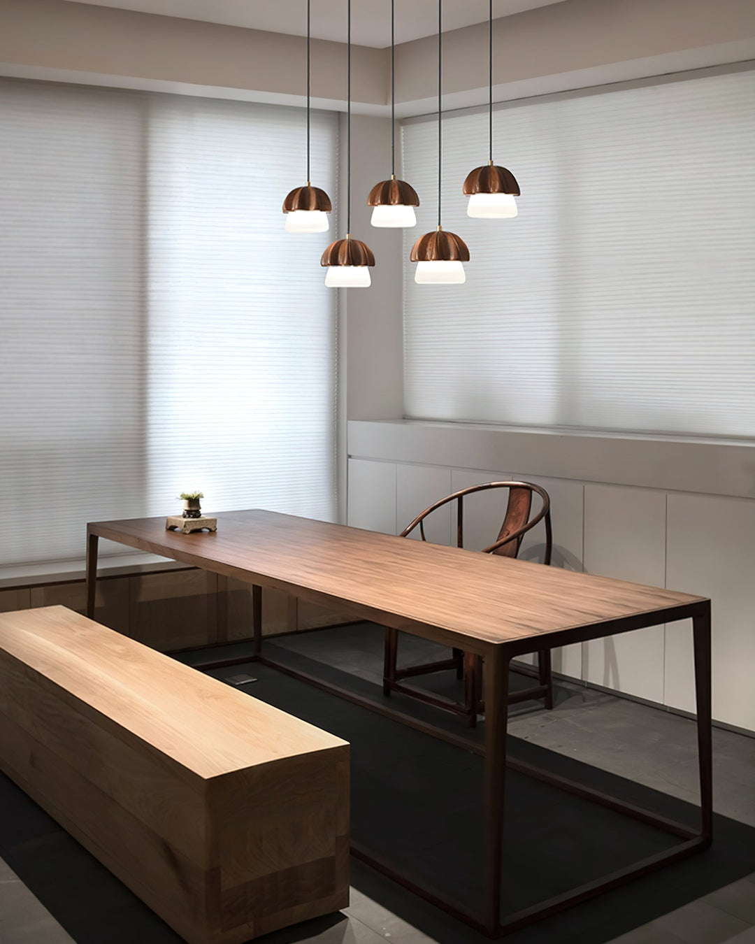 Lustra Suspension Champignon Cluster Bois &amp; Verre - Neutralighting
